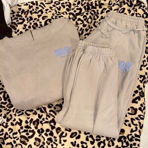 White Fox Boutique Light Gray Sweatshirt  & Joggers